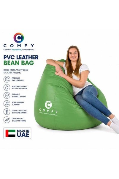 Generic Comfy Pvc Classic Large Green Bag With Bouncy Beans Filling