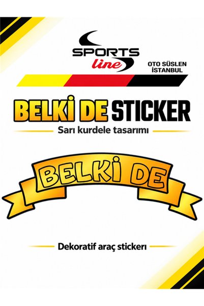 OTO SÜSLEN İSTANBUL Sassy Yellow Ribbon Design Car Window Sticker