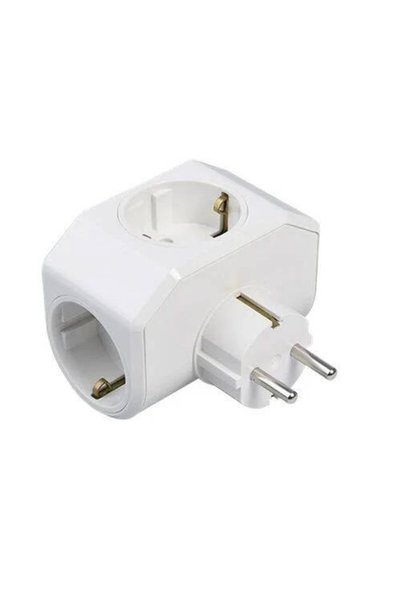 VİKO Yonca Plus Beyaz 3'lü Topraklı Fiş-Priz Adaptörü (90303003)
