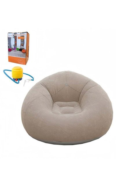 Generic Lee Yon Inflatable Bean Bag Chair with air pump, Khaki, 103 x 60 cm