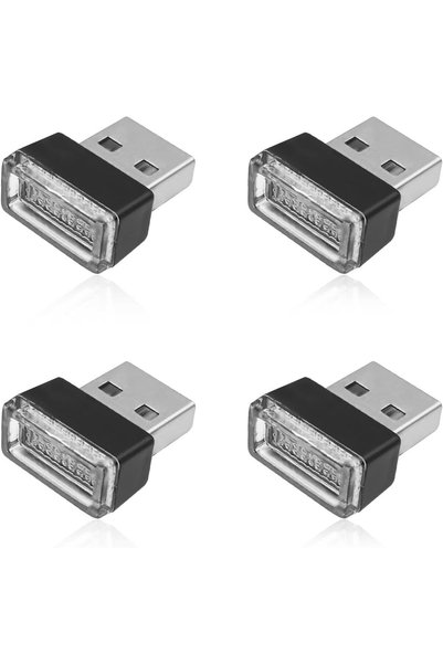 Bukela إضاءة LED داخلية للسيارة بمنفذ USB - طقم إضاءة محيطية من 4 قطع مع توهج...