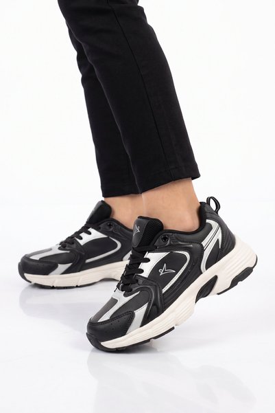 Cool Lace-Up Lightweight Comfortable Black Unisex Walking and Sports Shoes Sn...