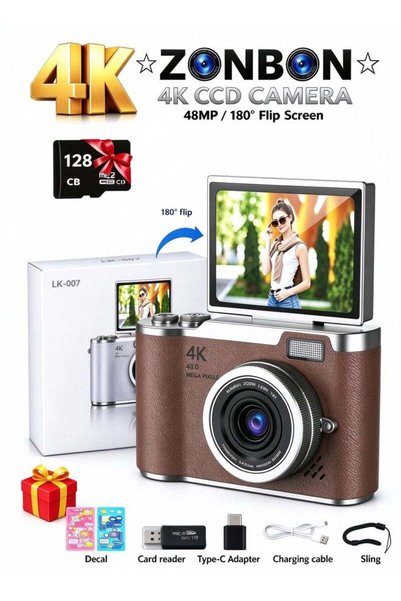 Generic ZONBON 4k CCD Digital Zoom Student Digital Camera 48MP Portable Digit...