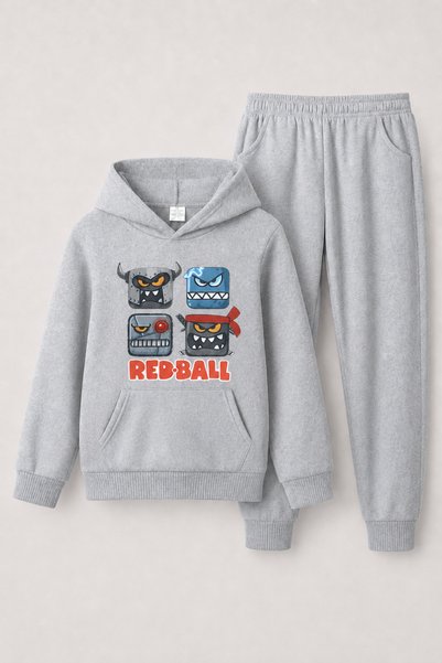 han elegant Dječja trenerka sa crvenim printom, unisex, sa klokanskim džepom ...