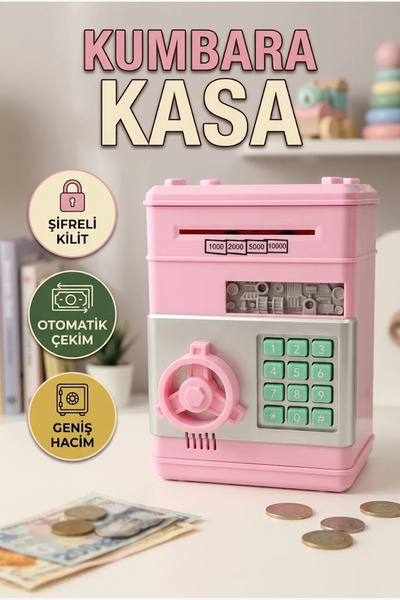 canrodi Sam53 Number Bank Pink Electronic Password-Protected Automatic Money-...