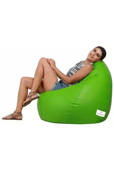 Generic Comfy Pvc Large Adult Bean Bag Green With Bouncy Beans Filling