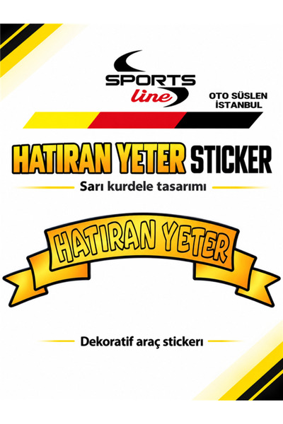 OTO SÜSLEN İSTANBUL Sassy Yellow Ribbon Design Car Window Sticker