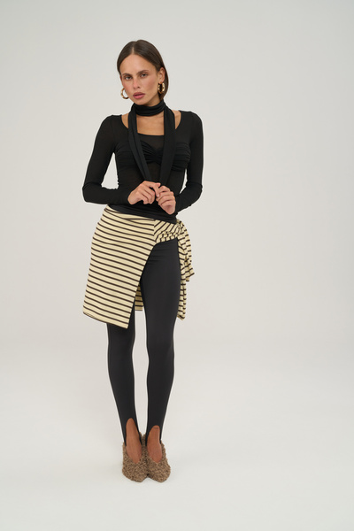 MAI STUDIOS CO. Essential Black Blouse with Gathered Bust Detail