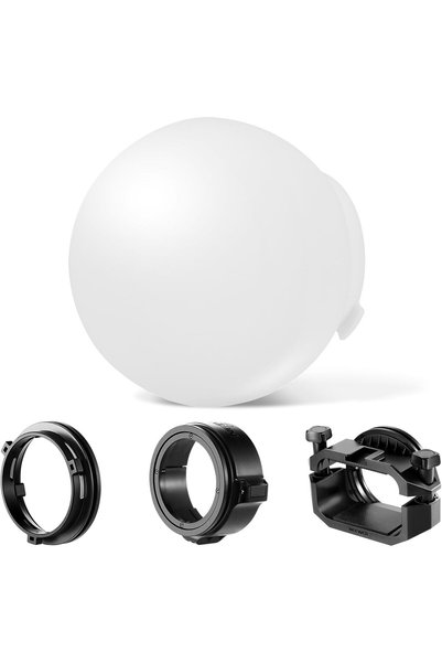NEEWER قبة نشر الضوء CRS6 مع 3 حلقات محول، متوافقة مع فلاشات Godox V1 Z1 Z2 ذ...