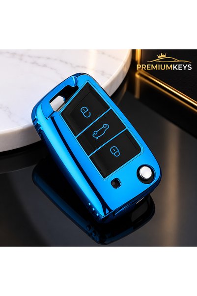 PremiumKeys VW Golf 7 Tiguan Polo T-Roc T-Cross Taigo Mavi Premium Anahtar Kı...