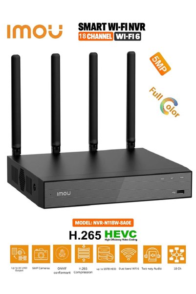 Imou مسجل فيديو شبكي 18 قناة مزدوج النطاق Wi-Fi 6، تسجيل 4K H.265، دعم كاميرا...