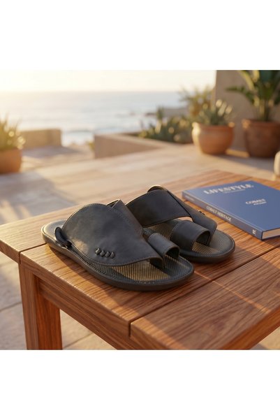 Elite Foot Hub Men's Comfort Slide Sandals Wide Strap Soft Footbed Lightweigh...