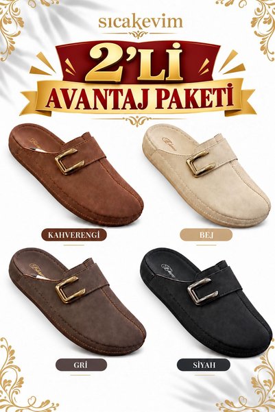 AlbiShoes Συσκευασία 2 τεμαχίων, κλειστές γυναικείες παντόφλες για εσωτερικού...