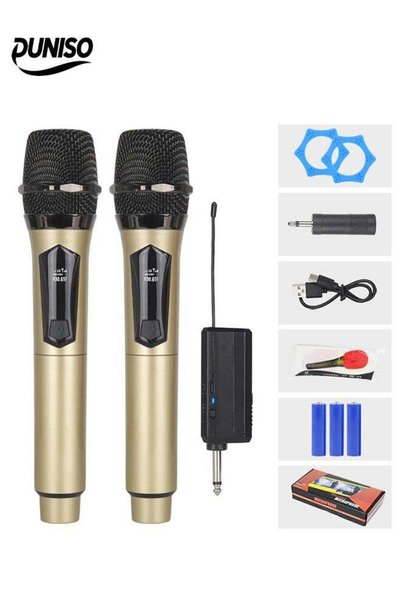 Generic DUNISO 2Pcs Wireless Microphone，1 to 2 Microphones，Hand Microphone，Re...