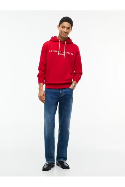 Tommy Hilfiger Men's Brand Logo Red Sweatshirt Suitable for Daily Use