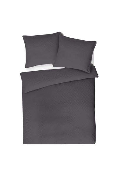 Matex Set lenjerie de pat damasc, Matex, dungi geometrice 1 cm, grafit, 140x2...