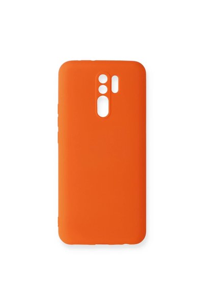 FMA حافظة هاتف Xiaomi Redmi 9 مصنوعة من السيليكون المخملي الداخلي - برتقالي