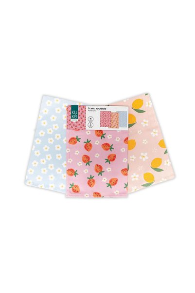 Faro Set prosoape de bucatarie 3 bucati, Faro, 40x60cm, multicolor, bumbac