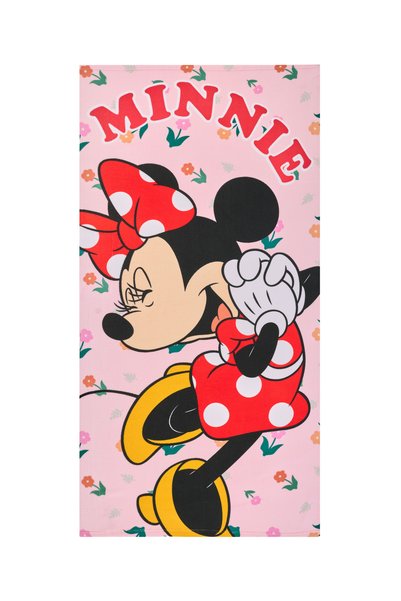 Faro Prosop de plaja 70x140 MINI MOUSE microfibra cu flori roz