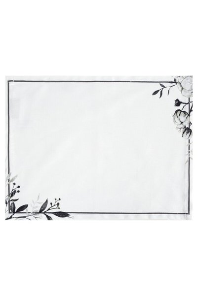 Eurofirany Fata de masa / servetel decorativ NATU 30x40 alb model floral