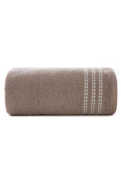 Eurofirany Prosop 50x90cm, 480 g/m2, piele maro cu bordura decorativa din bumbac