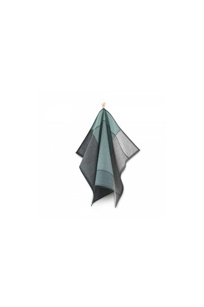 Zwoltex Prosop de bucatarie 50x70 Pure turquoise gri zigzags