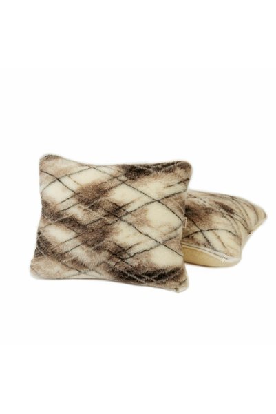 Kampol Pernă Merino 40x70 Serpe, bej-maro, cu model grilă, produse de lenjeri...