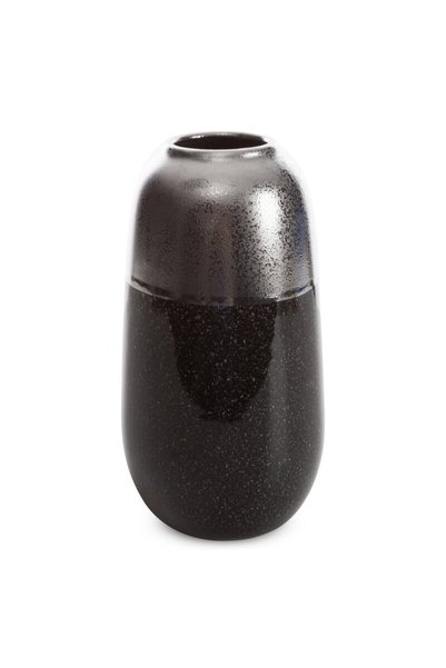 Eurofirany Vaza decorativa, 17x17x31cm, argintie, 100% glina ceramica