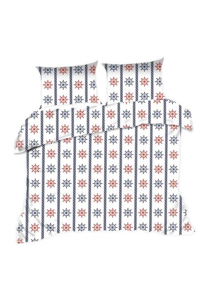 INNY Set lenjerie de pat, Alta marca, bumbac, 3 piese, 160x200 cm, bleumarin ...