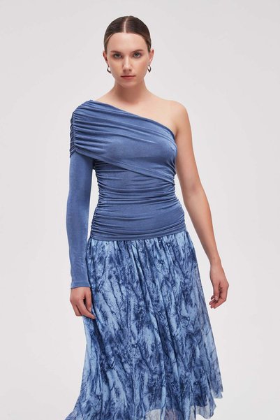 mica One Shoulder Ruched Top