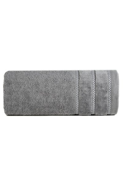 Eurofirany Prosop de baie Dona 30x50cm, gri, bordura velur, 500 g/m2