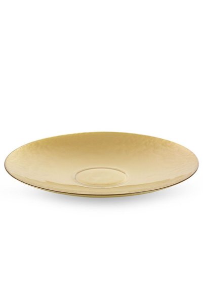 Eurofirany Farfurie decorativa, 37x4cm, auriu, din sticla