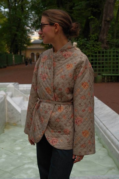 Hooopstore Desenli Kimono Kapama Çağla Ceket