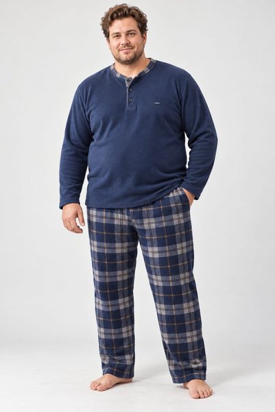 Pemilo Men's 6415-3 Microsoft Large Size Pajama Set with Pockets