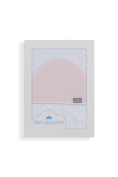 Interbaby Prosop de baie pentru copii, Interbaby, 100x100cm, alb-roz, cu capac.