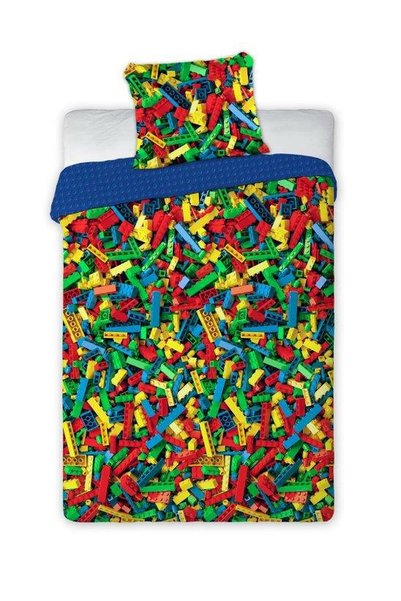 Faro Lenjerie pat copii Faro, Lego, Bumbac, 140x200 cm, 70x90 cm, Multicolor