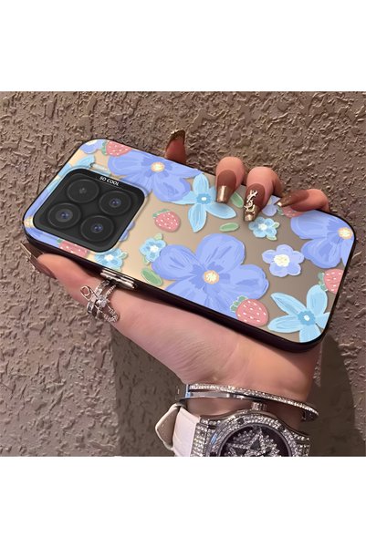 CHICASELUX حافظة متوافقة مع هاتف Mi 15 5G بنمط زهرة الفراولة، واقية، للاستخدا...