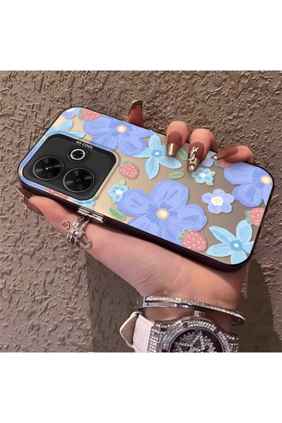 CHICASELUX حافظة متوافقة مع Redmi 13/13X بنمط زهرة الفراولة، واقية، للاستخدام...