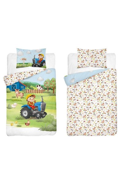 Detexpol Set lenjerie pentru patut, Detexpol, 4781a, bumbac, verde, model tra...