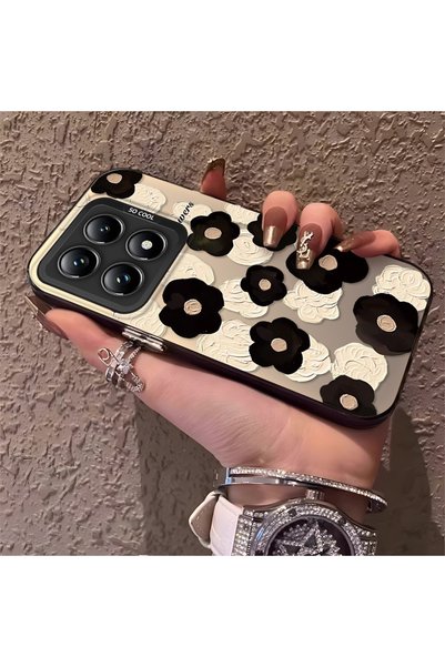 CHICASELUX حافظة متوافقة مع هاتف Mi 14T Pro بتصميم زهور مطبوعة بنمط الطلاء ال...