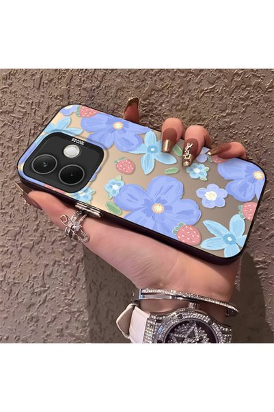 CHICASELUX حافظة مزخرفة بنمط زهرة الفراولة متوافقة مع هاتف اوبو A5 برو 4G/5G،...