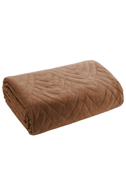 Eurofirany Cuvertura de pat, Eurofirany, Catifea, 170 x 210 cm, Maro