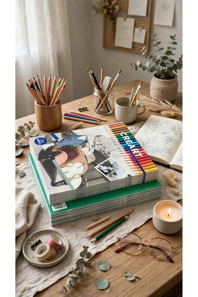 Creart Concept Set of 2 drawing pads with 24 posters, each one for coloring f...
