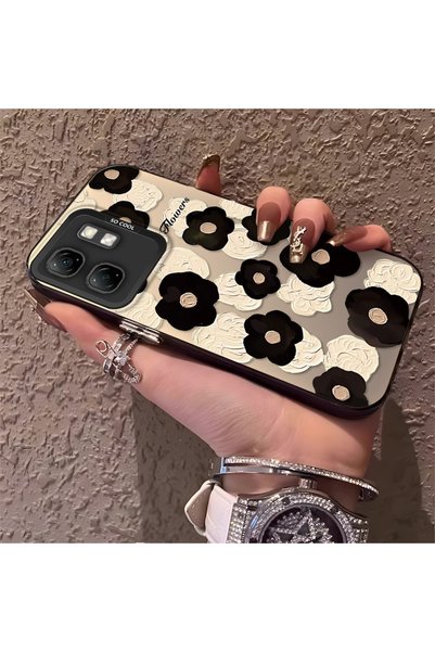 CHICASELUX حافظة متوافقة مع هاتف Infinix Hot 50i بتصميم زهور مطبوعة بنمط الطل...