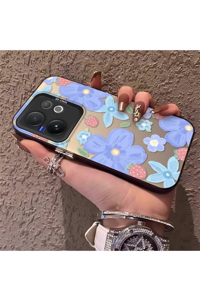 CHICASELUX حافظة متوافقة مع هاتف Vivo V60 بنمط زهرة الفراولة، واقية، للاستخدا...