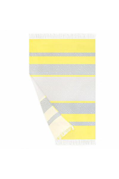 Zwoltex Prosop de plaja, Zwoltex, Fouta Malaga, 100x160cm, galben, gri