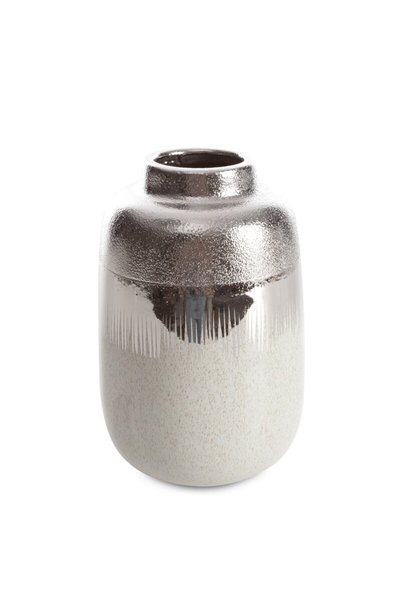 Eurofirany Vaza decorativa, Eurofirany, Max 2, crem, argintiu, 14x14x21 cm