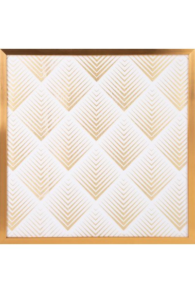 Eurofirany Tablou cu imprimeu auriu lucios intr-un cadru auriu, 53 x 53 cm