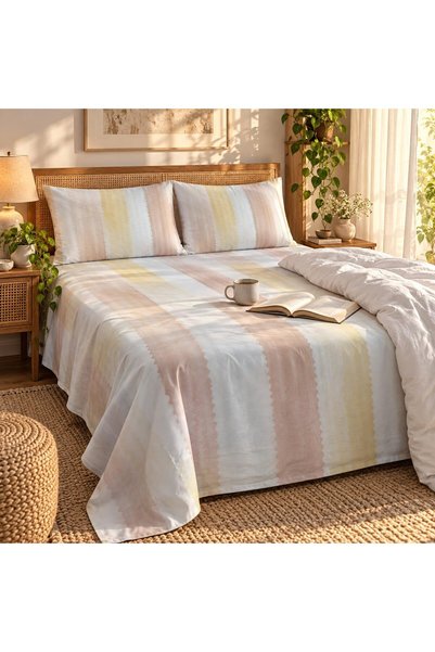 Generic Turkish Style King Size Flat Bedsheet Set, 3 Pieces, 260 x 240 cm, 1 ...