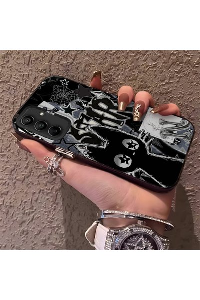 CHICASELUX حافظة مطبوعة على شكل قطة سوداء بتصميم جرافيتي متوافقة مع هاتف سامس...